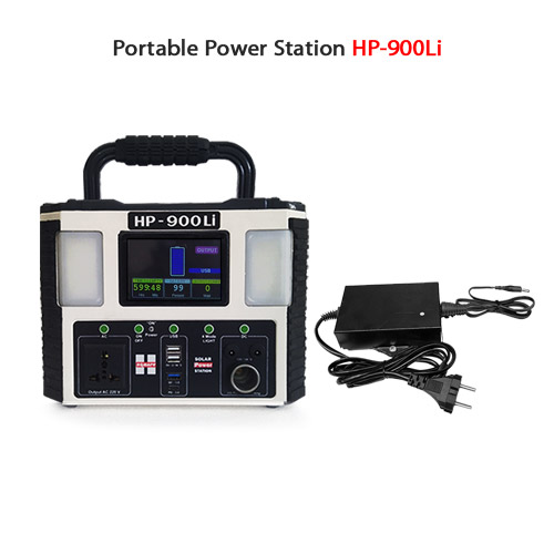900VA Solar Power Station, with In-built Lithium Battery, Portable, Model: HP-900Li